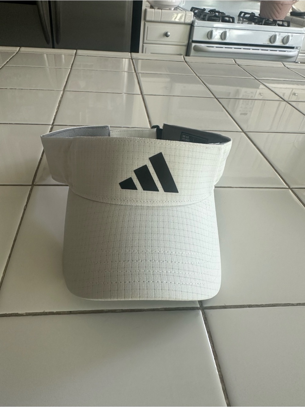 adidas White Visor with Black Logo